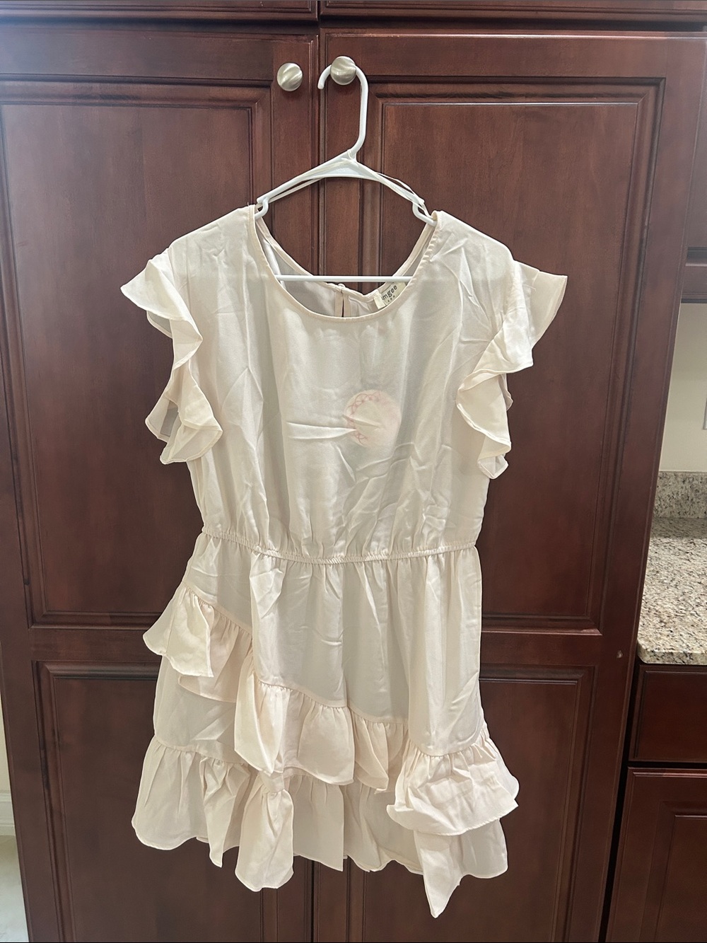 Umgee Light Cream Ruffle Tiered Casual Dress